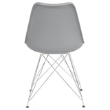 Grey and Chrome Padded Side Chair B062P153707
