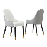 ZUN Modern Dining Chairs Set of 2 pcs Faux leather Dining Chair with Metal legs for Living Room/Dining W509P167720