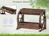 2-Tier Vertical Raised Garden Bed, Burned Finish Semi-Wheel Decorative Planter for Wedding 30447488