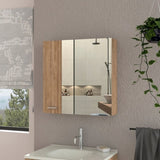 ZUN Kenya Medicine Cabinet, Mirror, Double Door, Four Interior Shelves B128P148728