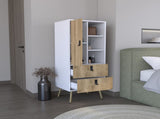 Dresser 52"H Stylish Bedroom Storage Solution with 3 Open Shelves, 2 Drawers, and 1 Door, White / B097P167453