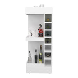 Lyman 46" Tall 3-Tier Corner Bar Cabinet with Fourteen Wine Bottle Cubbies, Living Room, Liquor B200P253731