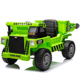 ZUN Ride on Dump Truck, 12V Ride on Car with Parents Control, Electric Dump Bed and Extra Shovel,Phone W1396P147017