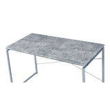 Faux Concrete Top Rectangular Writing Desk, Silver B016P311786