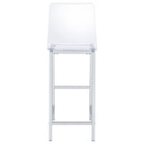 ZUN Clear and Chrome Bar Stools B062P145576