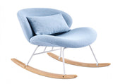 25.59"W x 33.66"D x 29.53"H Indoor Teddy Fabric Rocking Chair, Soft Fluffy Lounge Rocker with White 70114682
