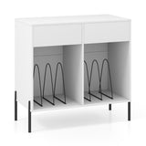 Record Player Storage Stand - Customizable Vinyl Compartments, Built-in Charging Station, Metal Legs 29585110