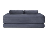 2-in-1 Folding Convertible Sofa Bed, Modern Corduroy Sleeper Couch with 2*pillows, Futon Modular W1117P415684