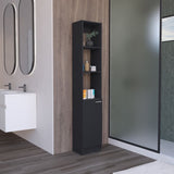 ZUN Parks Linen Bathroom Storage Cabinet with one Doors, Tall Bathroom Cabinet with 6 Shelves, for B200P188843