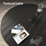 VRSHWO"Outdoor Round Patio Dining Table 4-6, All Weather Metal Dining Table with Umbrella Hole W213P332251