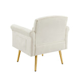 OFF WHITE velvet armchair with metal legs W58861172