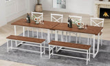 Four-piece set table and chair with backrest, industrial style, solid structure W578P333497