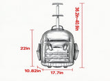 Rolling Tool Backpack, 110 lbs Capacity, Telescoping Handle & Stable Base, for Construction & 12631100