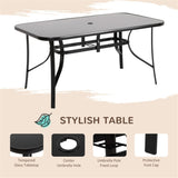 ZUN Outdoor dining table and chair package with umbrella 50008185