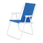 ZUN Oxford Cloth Iron Outdoor Beach Chair Blue 44914156