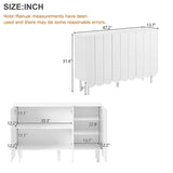 ZUN ON-TREND Cream Style Minimalist Shoe Cabinet with 5 Solid Wood Legs, Sideboard Buffet Cabinet with N721P180695K