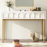 Modern metal leg double drawer dressing table, combining high-quality wood and metal, simple style, W2565P248233