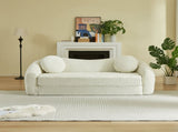 86-inch Curved Convertible Sofa Recliner, 2-in-1 Frameless Folding Sofa Bed with Pull-Out Base and W3505P452816