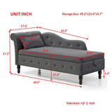 Aijia 60" Velvet Multifunctional Storage Chaise Lounge Buttons Tufted Nailhead Trimmed Solid Wood W111749337