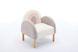 Chair Sofa, Toddler Fabric with Solid Wooden Frame,Rainbow Design 71798341