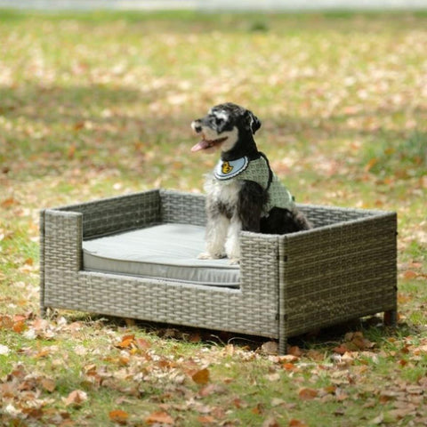 ZUN Dog Bed, Pet Bed, Pet Enclosures, Pet Outdoor Pet Patio Seasonal PE Wicker Pet 70118524