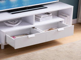 Modern 60" TV Stand with Two Shelves and Two Drawers - White B107131409