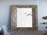 39x3.5x75" Full Length Rectangle Floor Mirror with Distressed Wood Frame W2078P154678