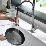 Commercial Black Kitchen with Pull Down Sprayer, Single Handle Single Lever Kitchen Sink W1932P338775