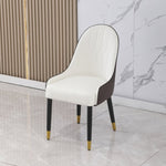 ZUN Dining Chair with PU Leather White and brown metal legs W509P167718