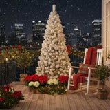 4FT Artificial Plant with 350 Tips Flocked Christmas Tree Snowy PVC Branches Stable Metal Stand Easy 59657549