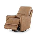 Dublin 30" Swivel Power Recliner Arm Chair Saddle Brown Faux Leather B2719P328580