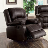 ZUN ACME Zuriel Motion Rocker Recliner, Brown Synthetic Leather LV52282