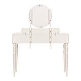 Luxury Vanity Desk with Round Mirror,Height-Adjustable, Stylish Dressing Table Set, 4 Drawers & N844P262897C