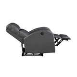 Power Reclining Chair 1pc Gray Faux Leather Upholstered Modern Contemporary Power Motion Reclining B011P233933