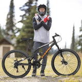 A26207 26 Inch Steel Frame Shock Fork Plus Shock Absorber 21-speed Unisex Mountain Bike W709P285164