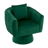 360&deg Swivel Accent Chair, Modern Velvet Fabric Living Room Armchair with Fluffy Cushions, Comfy 41230731