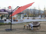 10ft Solar LED Offset Hanging Market Patio Umbrella W640140291
