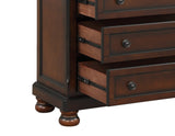 ZUN Transitional Bedroom 1pc Chest of Five Drawers Bun Feet Brown Cherry Finish Birch Veneer Home B01146551