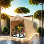 ZUN 7x12ft Outdoor Portable Gazebo Storage Shelter Shed with 2 Roll up Zipper Doors & Vents Carport for W2373P186910