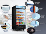 16 Cu.Ft Single Door Commercial Upright Display Freezer Merchandiser Glass Doors With ETL Certified, W2095P435841