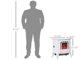 Electric Fireplace Freestanding Stove Heater with Realistic Flame 15.25"x9.5"x22.25" White 58758258