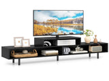 63" TV Stand for 70" TVs - 3 Classified Compartments, Rustic Brown/Black/White, Engineered 09349822