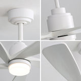 52 Inch Modern Ceiling Fan With Dimmable LED Light 5 Solid Wood Blades Smart Remote Control W934P195842