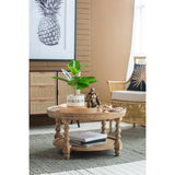 D29.7" x 16.5"Round 2-Tiered Side Tabel, Natural End Tabel for Lving Room Bedroom Entryway, Brown W2078P155914