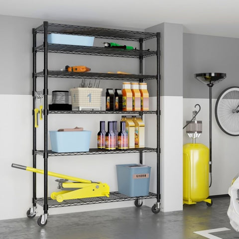 6-Tier disassembly and free assembly NSF-Certified Steel Wire Shelving with Wheels 51704284