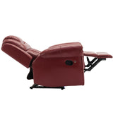 Home Theater Seating Manual Recliner Chair with LED Light Strip for Living Room,Bedroom, Wine Red WF310725AAJ