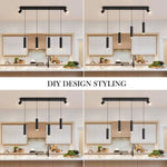 ZUN Angelina 6 - Light Matte Black Kitchen Island Pendant[No Bulb][Unable to ship on weekends, please 82077790