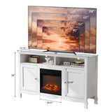 58" White French Style Fireplace TV Stand with Curved Legs for 18" Insert 57118126