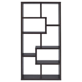 8-shelf Cappuccino Geometric Bookcase B062P145423