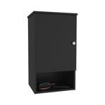 ZUN Medicine Cabinet 28.6" H, with 1 Door and 3 Shelves, Black B097P250858